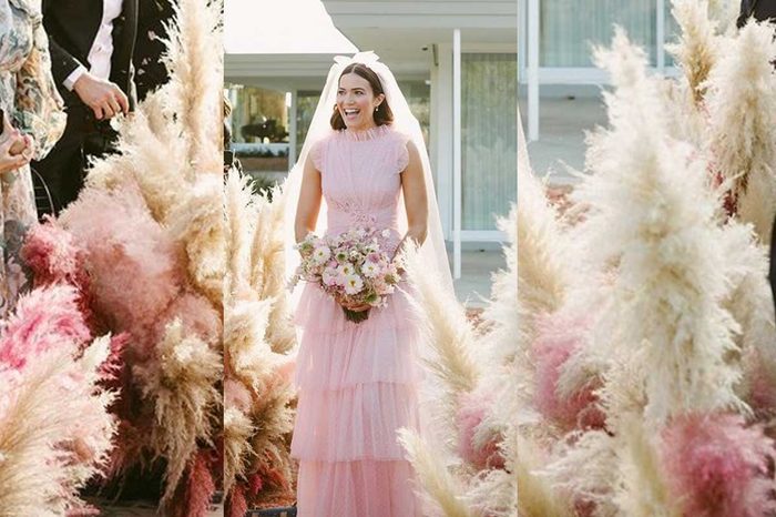نجمات ارتدين فساتين زفاف ملونة في عرسهن