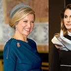 أسلوب العباءة العربية حضر في ملابس الملكة رانيا في هولندا... شاهديها مع الملكة ماكسيما!